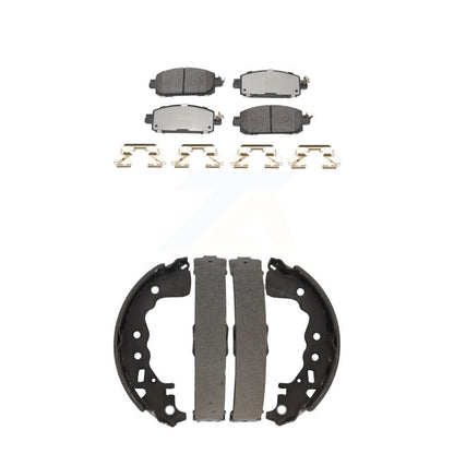 Semi-Metallic Brake Pads And Drum Shoes Front Rear Kit For Nissan Kicks