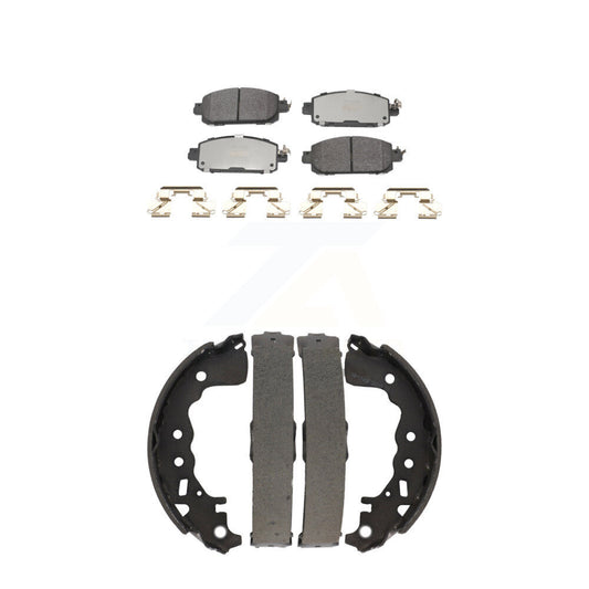 Semi-Metallic Brake Pads And Drum Shoes Front Rear Kit For Nissan Kicks