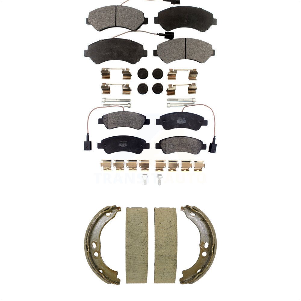 Semi-Metallic Brake Pads Parking Shoe Front Rear Kit For Ram ProMaster 2500 3500