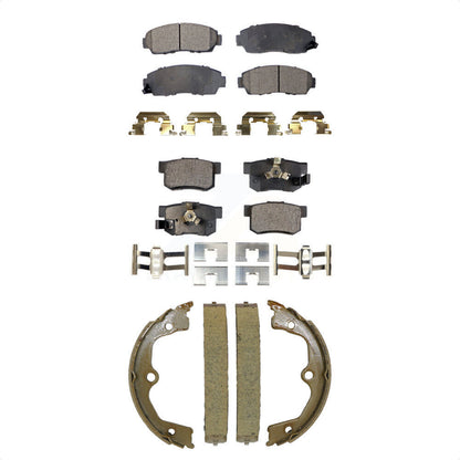 Semi-Metallic Brake Pads Parking Shoes Front Rear Kit For Honda Accord Crosstour