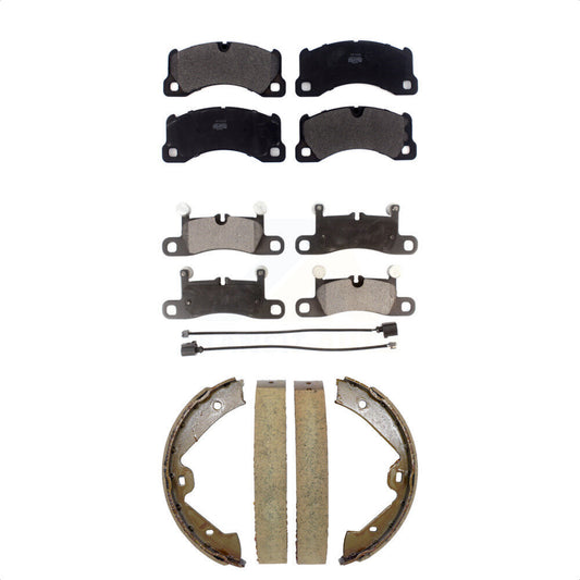 Semi-Metallic Brake Pads And Parking Shoes Front Rear Kit For Volkswagen Touareg