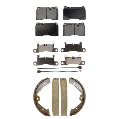 Semi-Metallic Brake Pads And Parking Shoes Front Rear Kit For Volkswagen Touareg