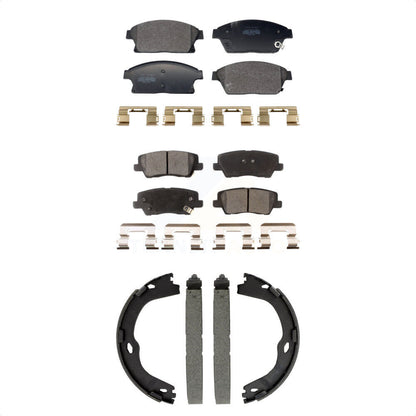 Semi-Metallic Brake Pads And Parking Shoes Front Rear Kit For Cadillac ATS