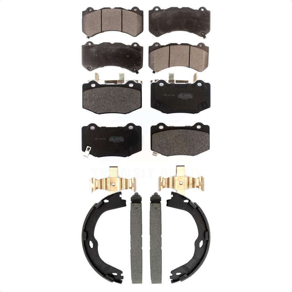 Semi-Metallic Brake Pads Parking Shoes Front Rear Kit For Chevrolet Corvette ATS