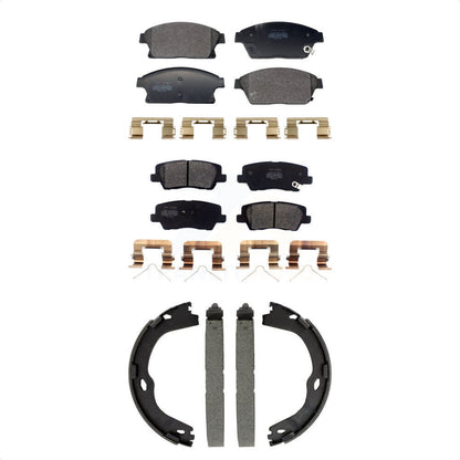 Semi-Metallic Brake Pads And Parking Shoes Front Rear Kit For Cadillac ATS