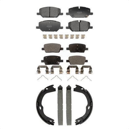 Semi-Metallic Brake Pads And Parking Shoes Front Rear Kit For Chevrolet Camaro