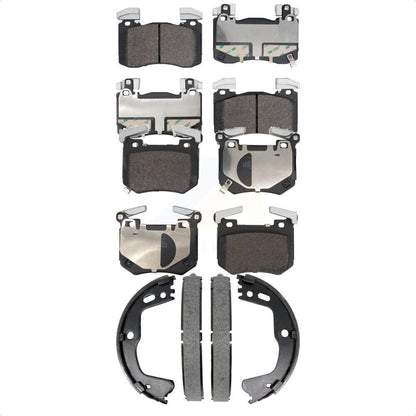 Semi-Metallic Brake Pads Parking Shoe Front Rear Kit For Kia Stinger Genesis G70