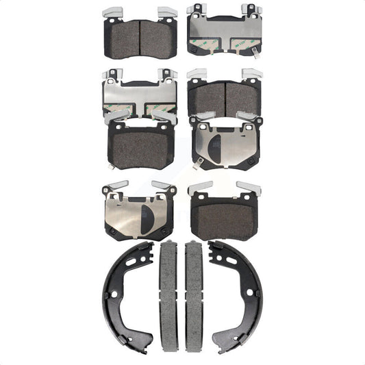 Semi-Metallic Brake Pads Parking Shoe Front Rear Kit For Kia Stinger Genesis G70