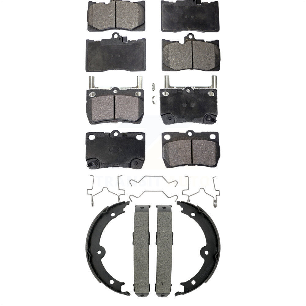 Semi-Metallic Brake Pads Parking Shoe Front Rear Kit For Lexus IS350 GS350 GS430