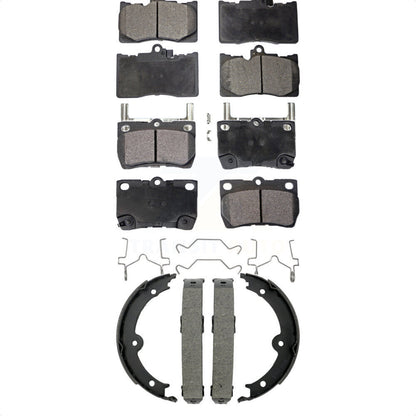 Semi-Metallic Brake Pads Parking Shoe Front Rear Kit For Lexus IS350 GS350 GS430