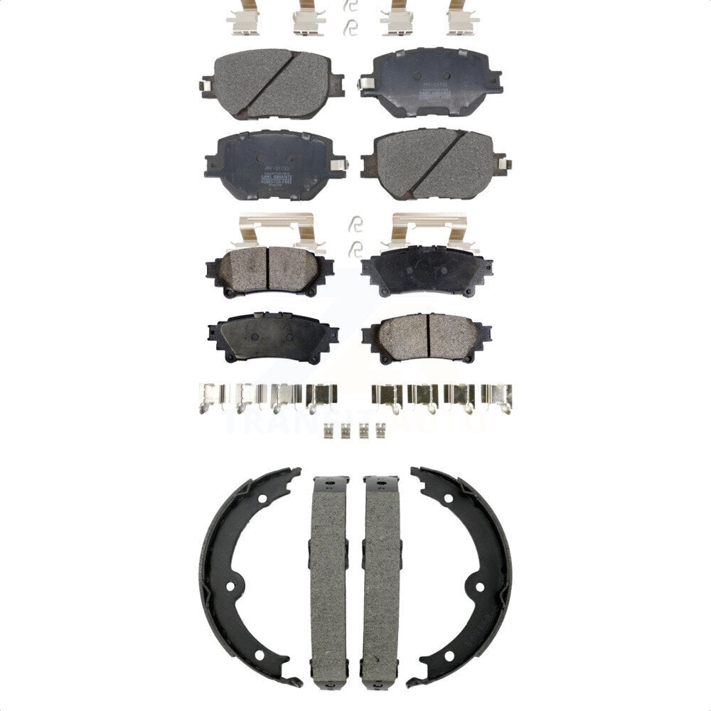 Semi-Metallic Brake Pads And Parking Shoes Front Rear Kit For Lexus IS250