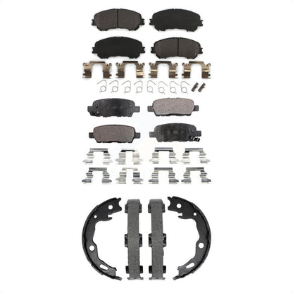 Semi-Metallic Brake Pads And Parking Shoes Front Rear Kit For Nissan Rogue Sport