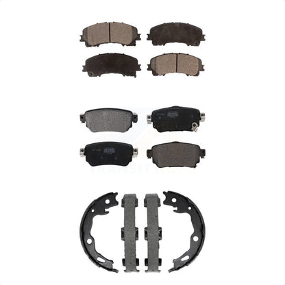Semi-Metallic Brake Pads And Parking Shoes Front Rear Kit For Nissan Rogue