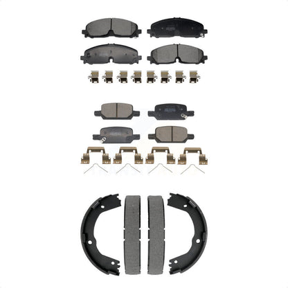Semi-Metallic Brake Pads Parking Shoes Front Rear Kit For Chevrolet Colorado GMC