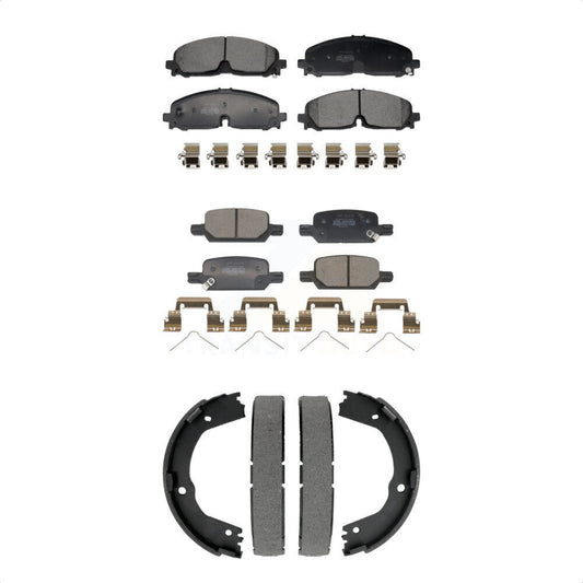 Semi-Metallic Brake Pads Parking Shoes Front Rear Kit For Chevrolet Colorado GMC