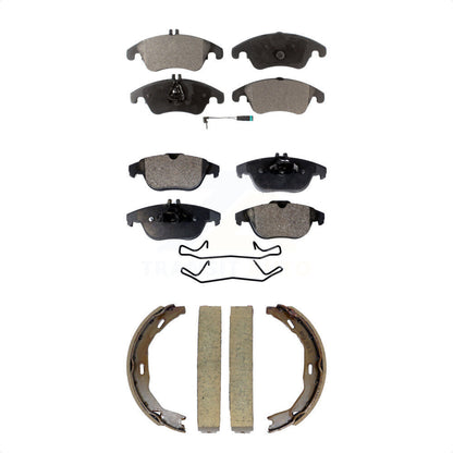 Semi-Metallic Brake Pads Parking Shoe Front Rear Kit For Mercedes-Benz C300 E350