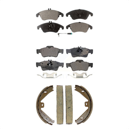 Semi-Metallic Brake Pads Parking Shoe Front Rear Kit For Mercedes-Benz E350 E400