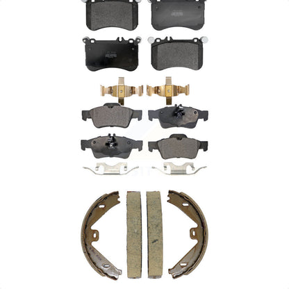 Semi-Metallic Brake Pads & Parking Shoes Front Rear Kit For Mercedes-Benz CLS550