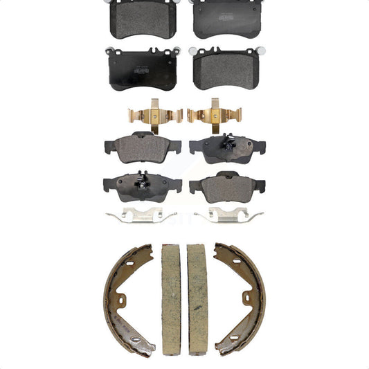 Semi-Metallic Brake Pads & Parking Shoes Front Rear Kit For Mercedes-Benz CLS550