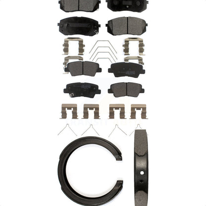 Semi-Metallic Brake Pads And Parking Shoes Front Rear Kit For Kia Optima
