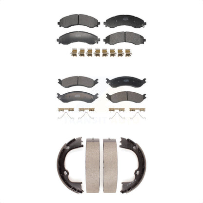 Semi-Metallic Brake Pads & Parking Shoes Front Rear Kit For GMC Chevrolet Savana