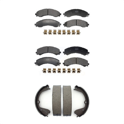 Semi-Metallic Brake Pads Parking Shoe Front Rear Kit For GMC Savana 3500 Express