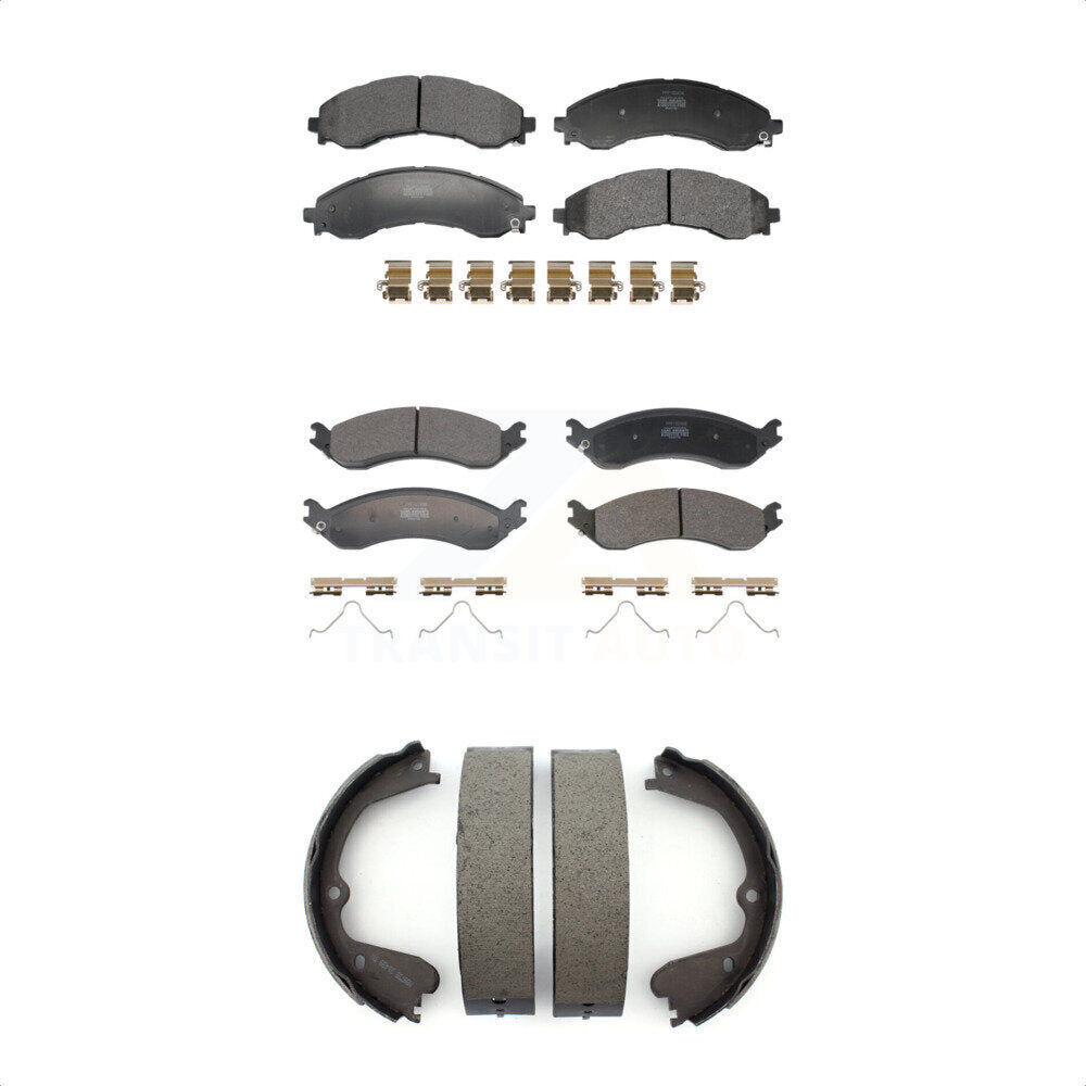 Semi-Metallic Brake Pads & Parking Shoes Front Rear Kit For GMC Chevrolet Savana