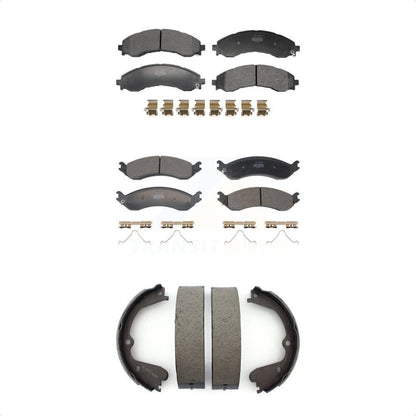Semi-Metallic Brake Pads & Parking Shoes Front Rear Kit For GMC Chevrolet Savana