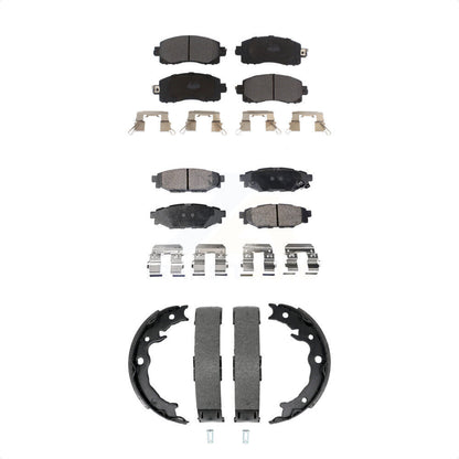 Semi-Metallic Brake Pads And Parking Shoes Front Rear Kit For Subaru Crosstrek
