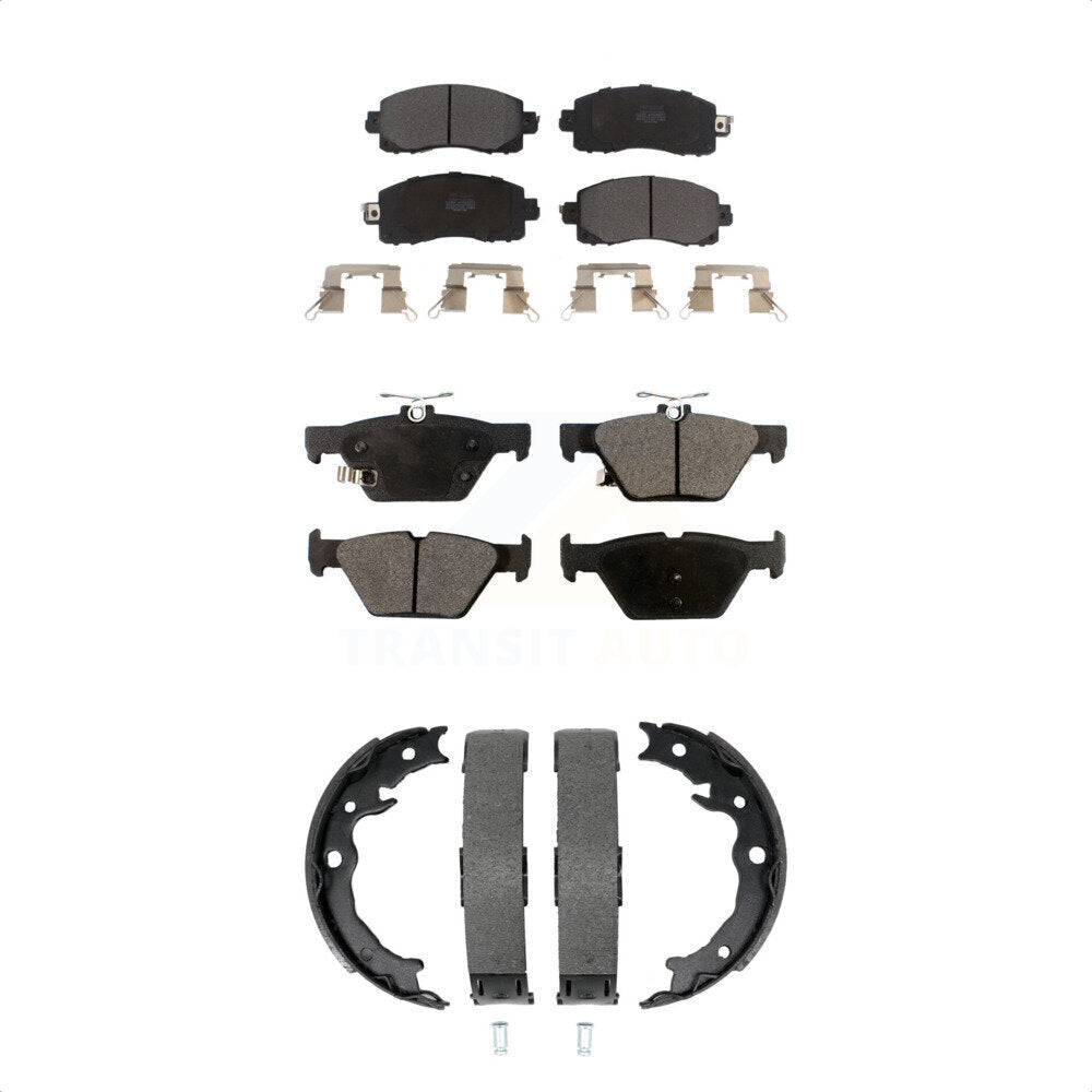 Semi-Metallic Brake Pads And Parking Shoes Front Rear Kit For Subaru Crosstrek