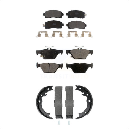Semi-Metallic Brake Pads And Parking Shoes Front Rear Kit For Subaru Crosstrek