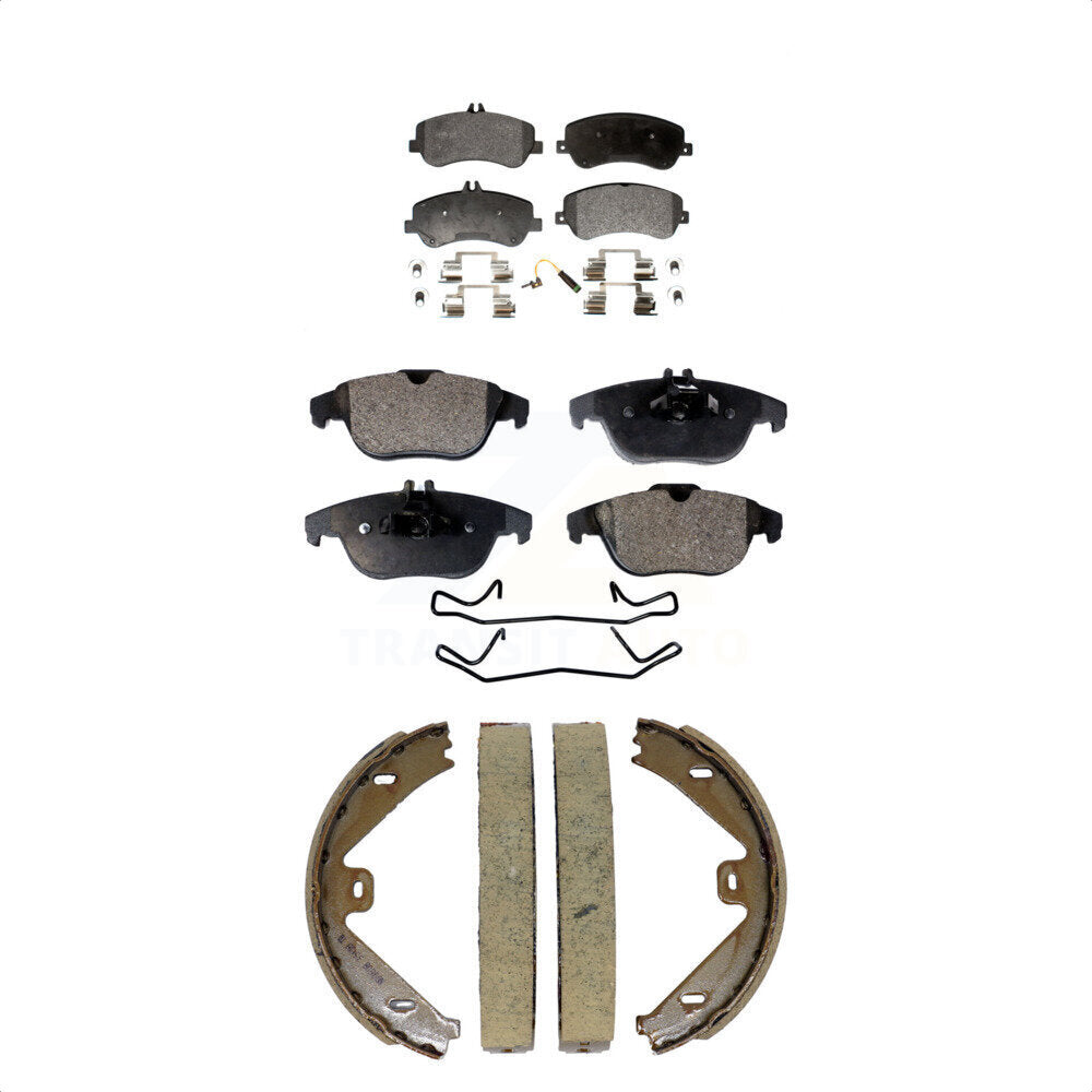 Semi-Metallic Brake Pads & Parking Shoes Front Rear Kit For Mercedes-Benz GLK350