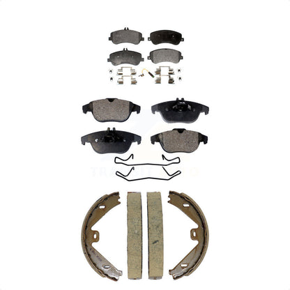Semi-Metallic Brake Pads & Parking Shoes Front Rear Kit For Mercedes-Benz GLK350