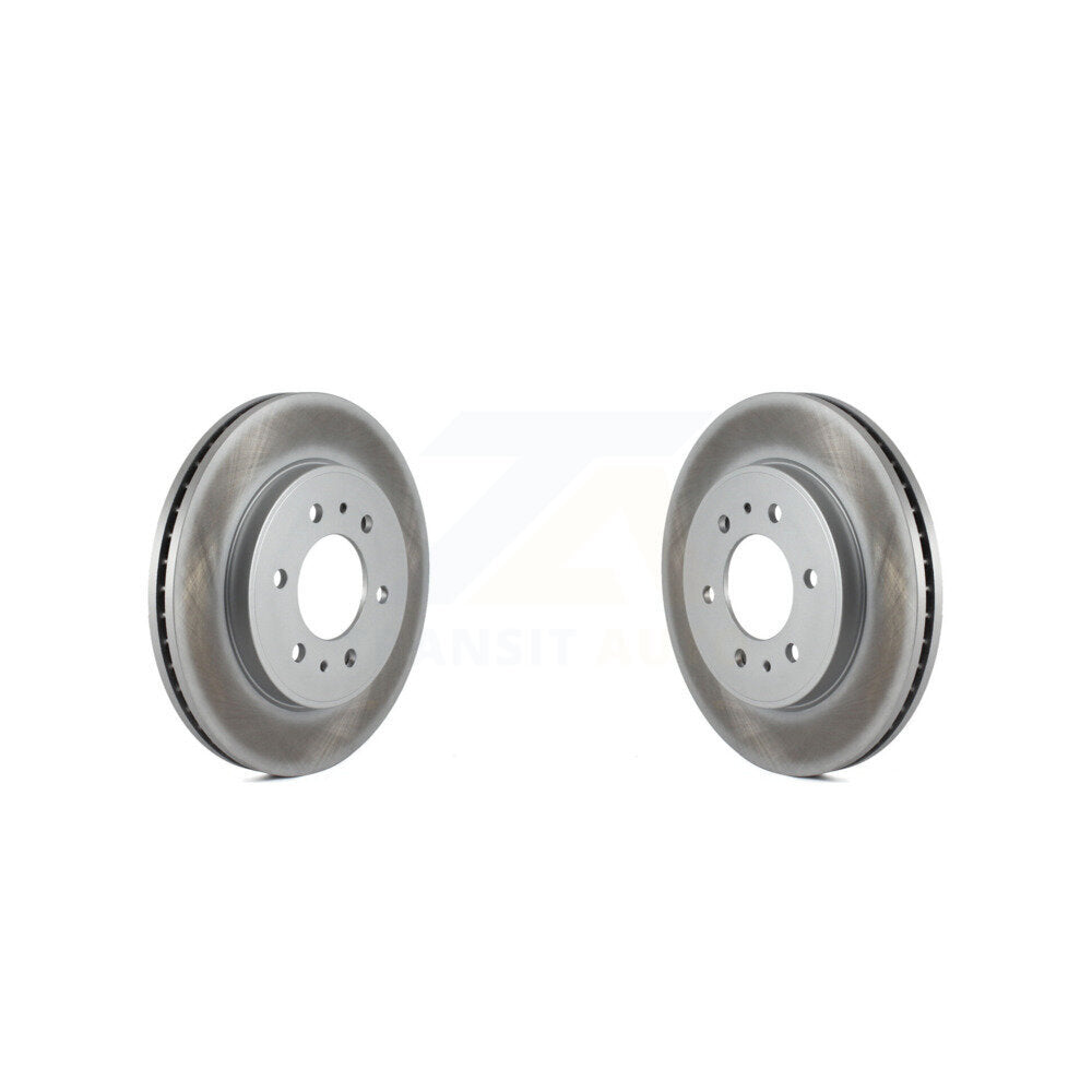 Coated Disc Brake Rotors Front Pair For 2009 Ford F-150 With 6 Lug Wheels