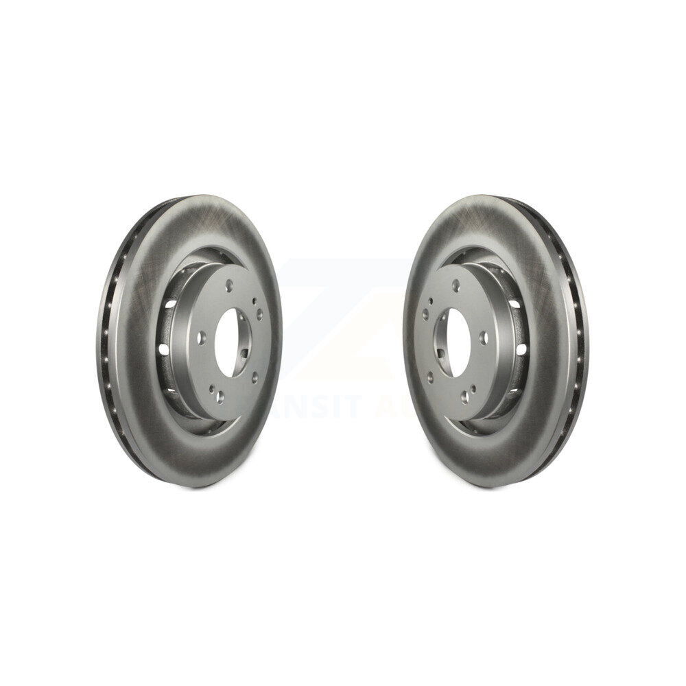 Coated Disc Brake Rotors Front Pair For Mitsubishi Outlander PHEV Lancer