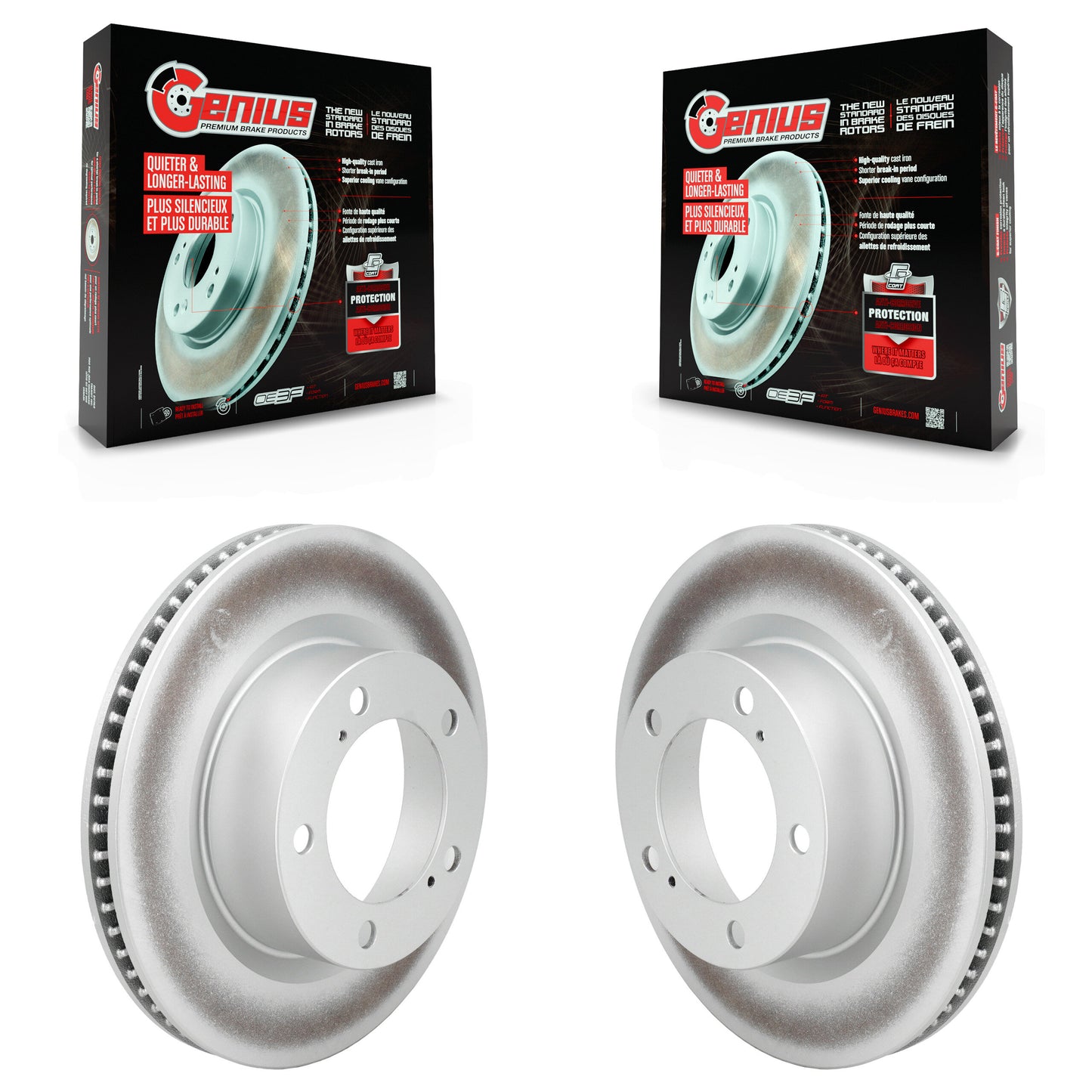 Coated Disc Brake Rotors Front Pair For Lexus LX570 Toyota Land Cruiser