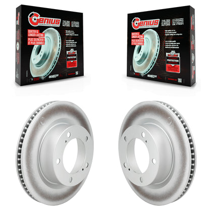 Coated Disc Brake Rotors Front Pair For Lexus LX570 Toyota Land Cruiser