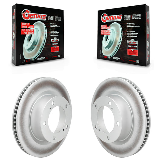 Coated Disc Brake Rotors Front Pair For Lexus LX570 Toyota Land Cruiser