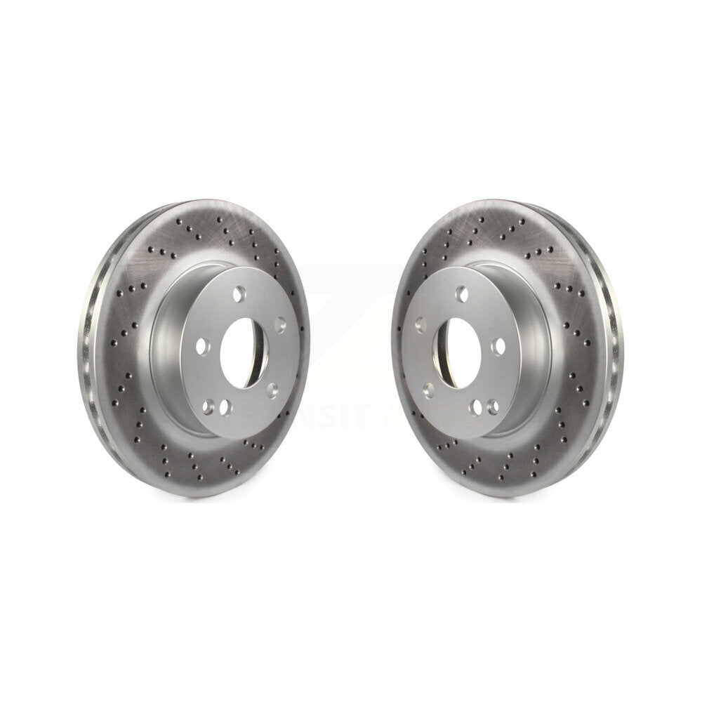 Coated Disc Brake Rotors Front Pair For Mercedes-Benz C300 C250 C230