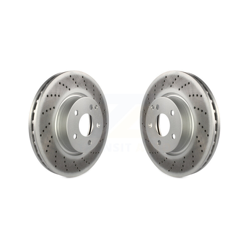Coat Disc Brake Rotor Front Pair For Mercedes-Benz C300 E350 C350 E400 E250 E300