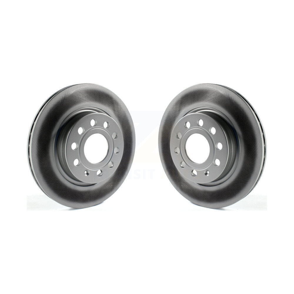 Coated Disc Brake Rotors Front Pair For Volkswagen Jetta GTI Audi A3 Quattro