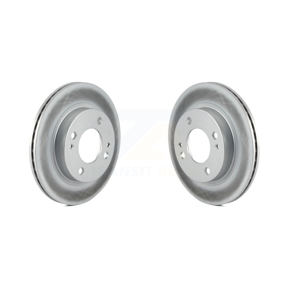 Coated Disc Brake Rotors Front Pair For 2014-2015 Mitsubishi Mirage