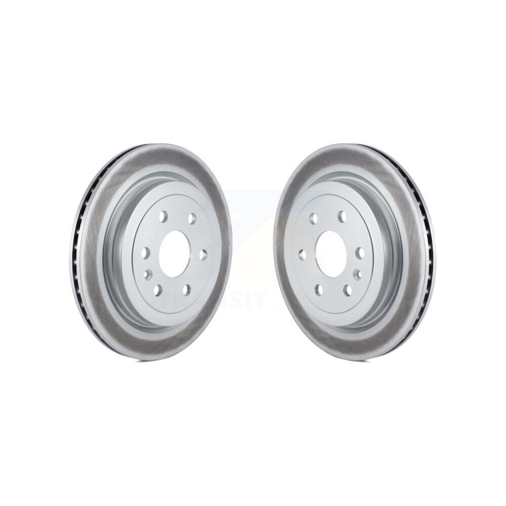 Coated Disc Brake Rotors Rear Pair For Cadillac SRX Saab 9-4X