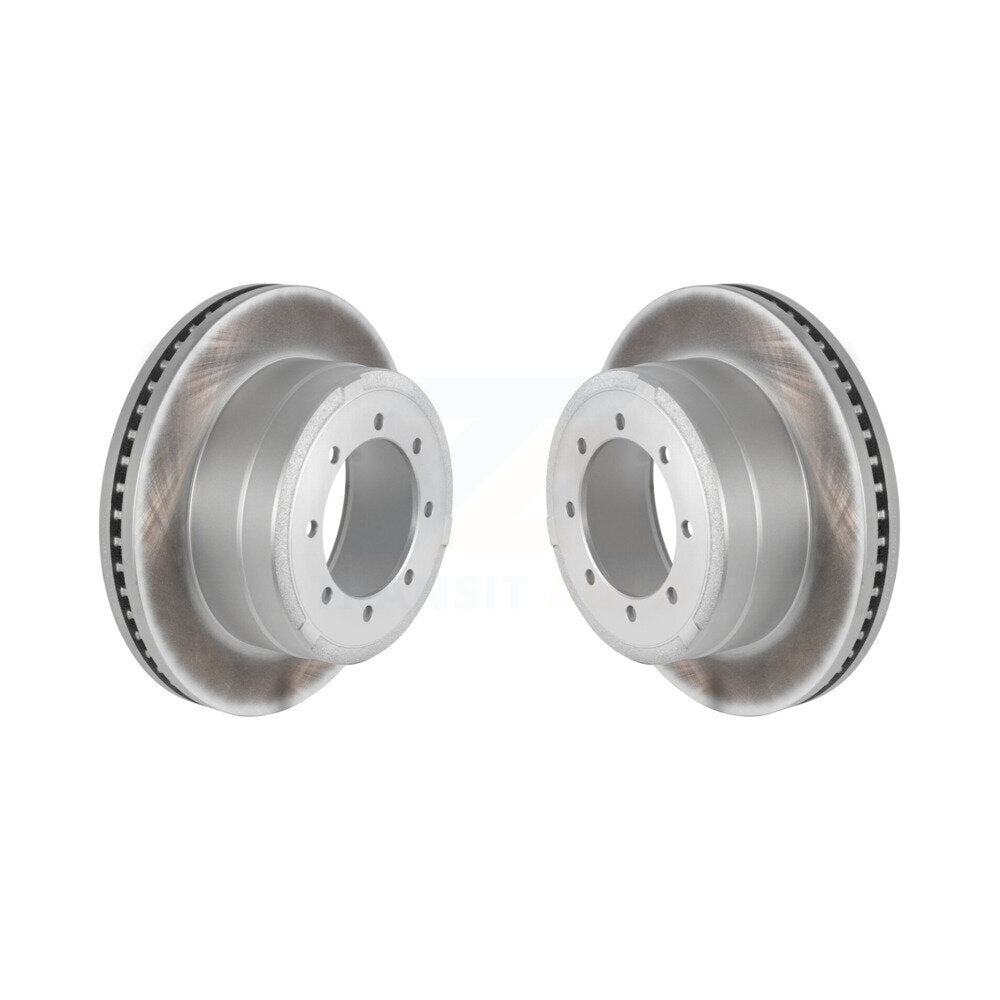Coated Disc Brake Rotors Rear Pair For Ford F-350 Super Duty F-250 F-450
