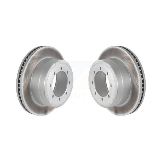 Coated Disc Brake Rotors Rear Pair For Ford F-350 Super Duty F-250 F-450