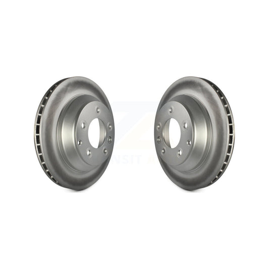 Coated Disc Brake Rotor Rear Pair For Porsche Cayenne Volkswagen Touareg Audi Q7