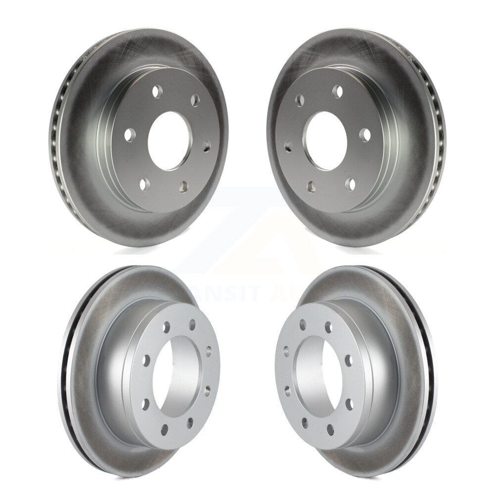 Coated Disc Brake Rotor Front Rear Kit For 2006 GMC Savana 2500 With 7300 Lb GVW