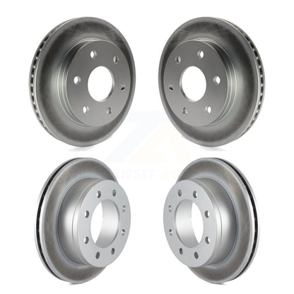 Coated Disc Brake Rotor Front Rear Kit For 2006 GMC Savana 2500 With 7300 Lb GVW