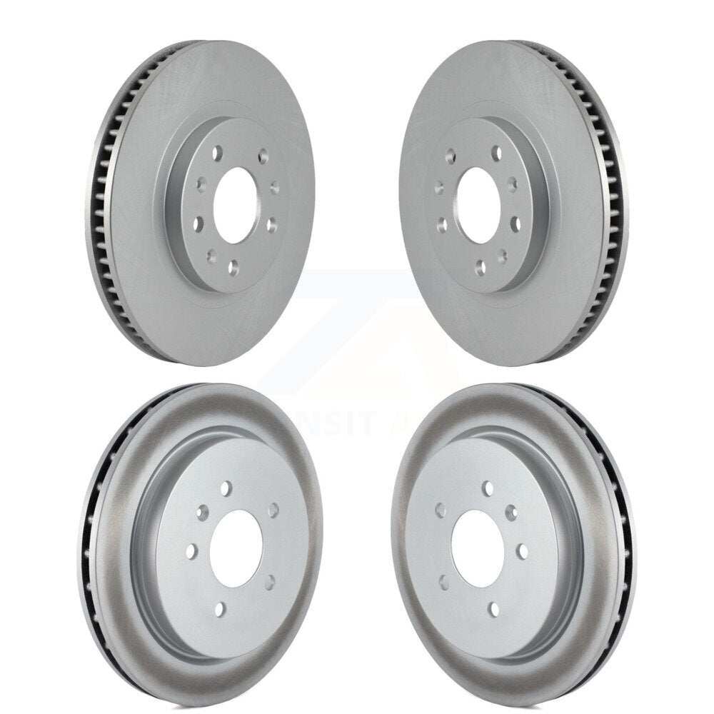 Coated Disc Brake Rotor Front Rear Kit For Cadillac CTS With Standard Suspension
