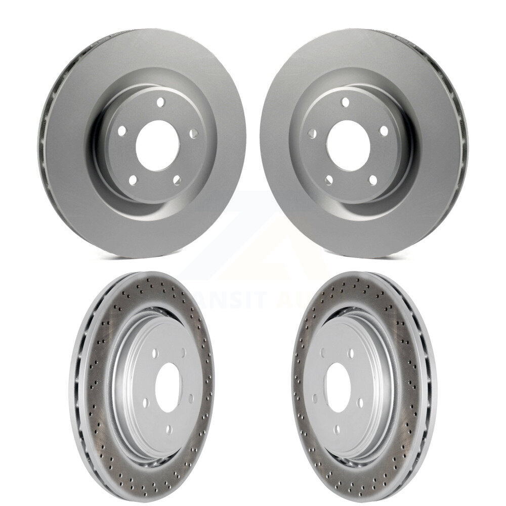 Coated Brake Rotor Front Rear Kit For 2006-2009 Cadillac XLR Naturally Aspirated